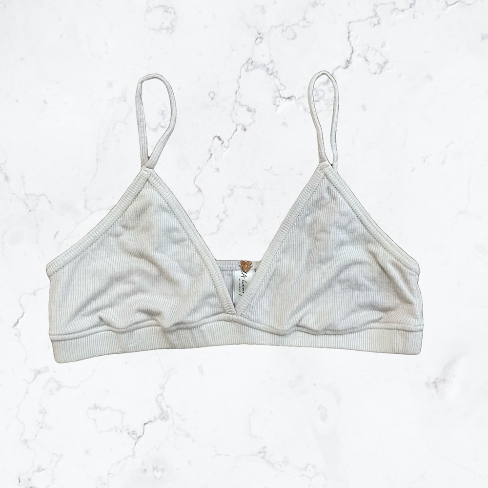 🍐3/$20🍐 LA Hearts White Ribbed Triangle Lounge Bralette Bra Top